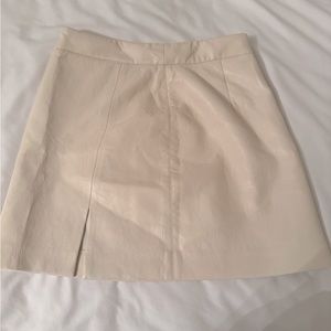 Aritzia White Leather Skirt
